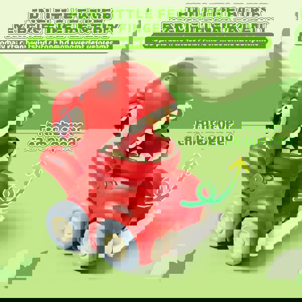 deAO Push & Go Dinosaur Car Toy Set - 4PCS Mini Pull-Back Dino Vehicles for Toddlers Ages 3+