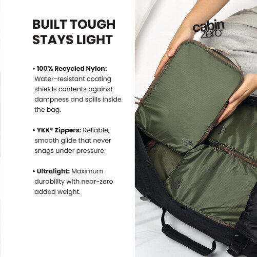 CabinZero Ultralight Packing Cube (Medium), Lightweight Rollable Organiser for Essentials