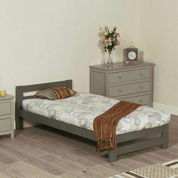Mission TM Xiamen Pine Bed - White/Grey, 4 Sizes