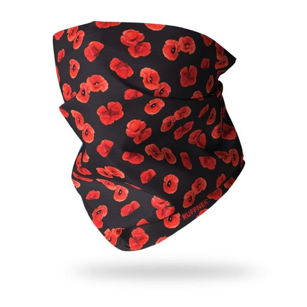 RUFFNEK® Poppy Scarf – a lightweight, versatile snood with a meaningful design, perfect for outdoor activities. 