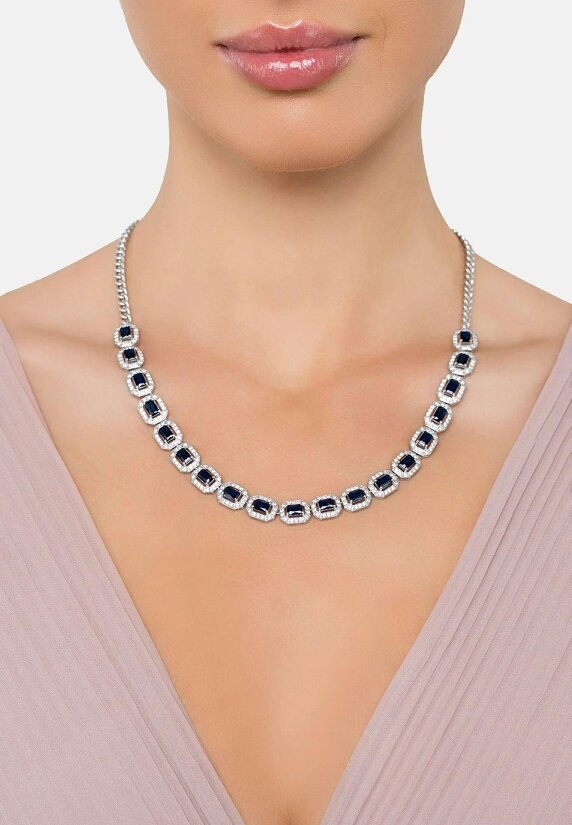 Latelita Whistledown Sapphire Gemstone Necklace Silver