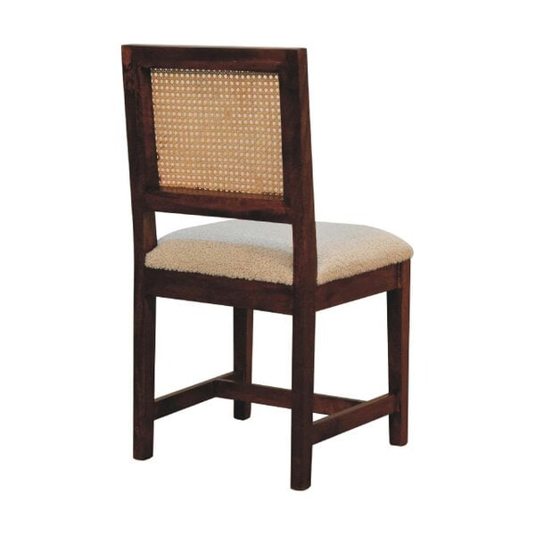 Wyld Haus Holualoa Cream Boucle and Mango Wood Rattan Chair