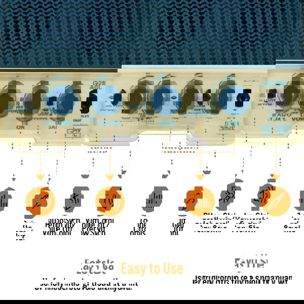 3rd Avenue 5W Mini Guitar Amplifier and Bluetooth Speaker - Space Blue and Cream