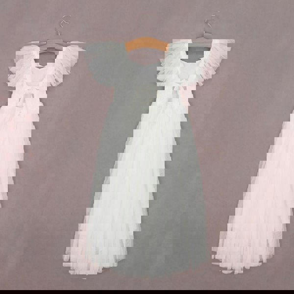 Sofia dress rear detail on hanger
