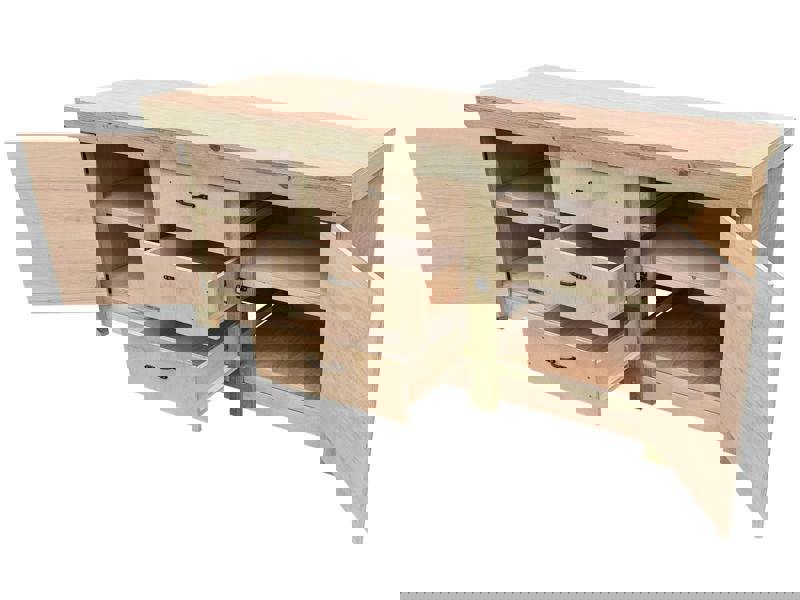 Arbor Garden Solutions Eucalyptus top workbench with drawers and double lockable cupboard (V.8) with double shelf