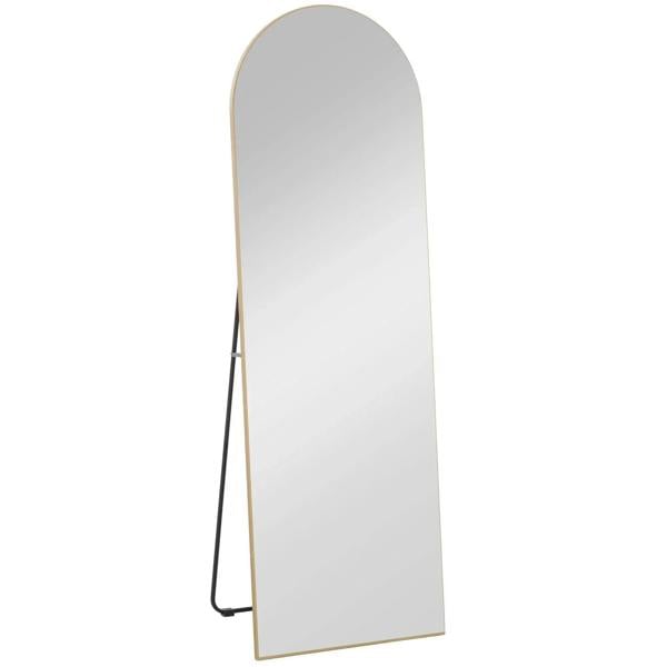 Gold-tone arched full-length mirror with slim frame