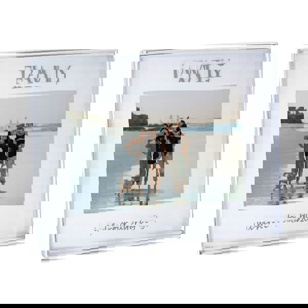 Contemporary Silver Plated Metal Family 4x6 Picture Frame for Wall or Table Image 2