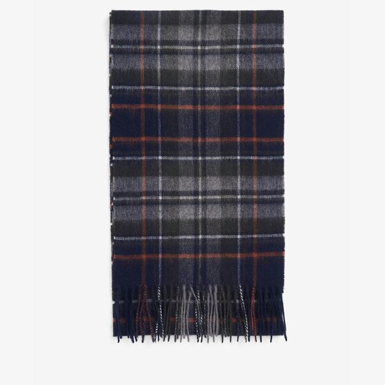 Barbour NEW CHECK Unisex Adults Tartan Scarf Navy/Dark Ginger