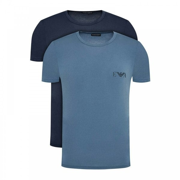 Emporio Armani Bodywear 2-Pack Crew Neck T-shirt, Marine / Iron