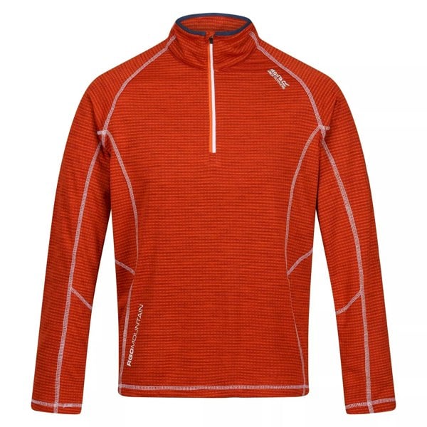 Regatta Mens Yonder Quick Dry Moisture Wicking Half Zip Fleece Jacket - Rusty Orange