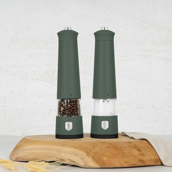 Berlinger Haus Electric Pepper and Salt Mill Set Matt Green BH9885
