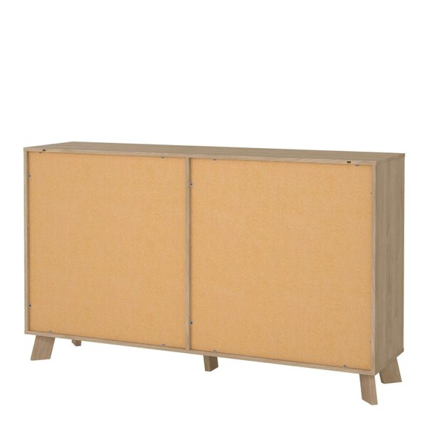 Wyld Haus Lira Jackson Hickory Oak Wood and White 6 Drawers Double Dresser