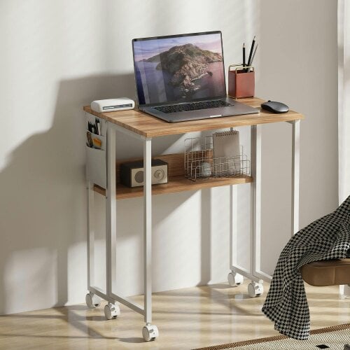 Wyld Haus Noni 63cm Wooden Natural Drop Leaf Writing Desk