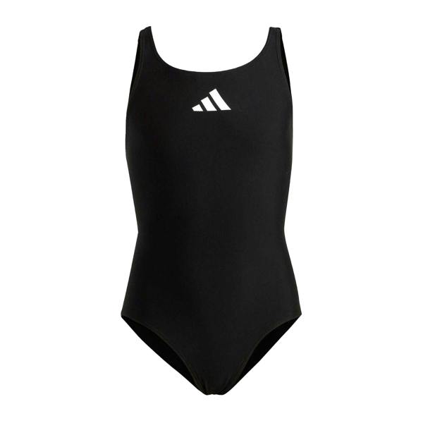Adidas Girls Small Logo Racerback One Piece Swimsuit - Black/White - 