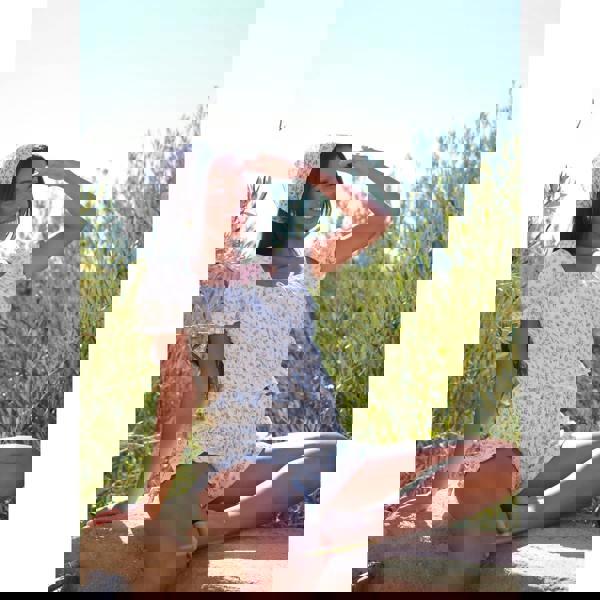 Pink Vanilla Ditsy Print Milkmaid Top