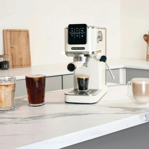 Hamilton Beach BaristaPro Touch 5-in-1 Espresso Machine Cream