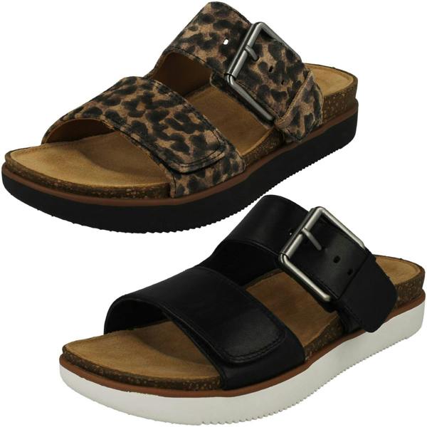 Clarks Ladies Clarks Unstructured Adjustable Mule Sandals Elayne Ease