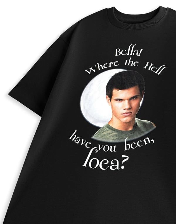 Twilight Womens Black Where Have You Been Loca? Short Sleeved T-Shirt