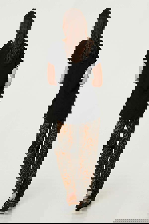 Black | Layered Hem Short Sleeve Tunic Top