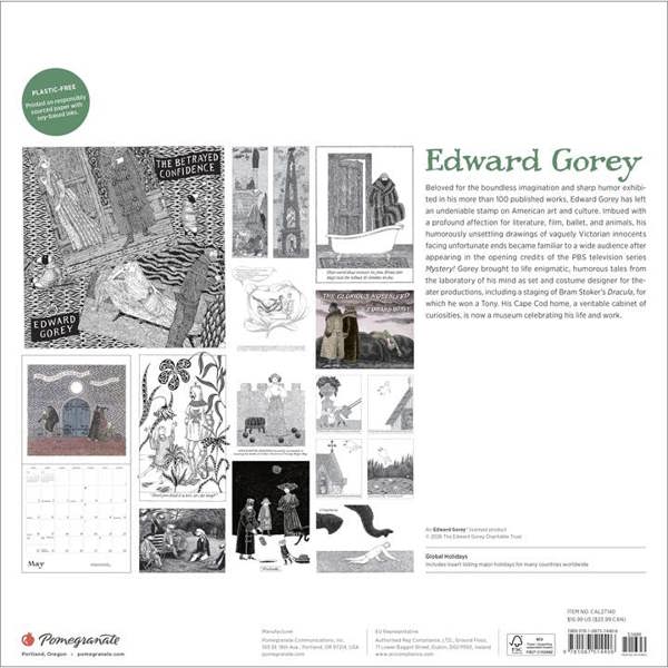 Edward Gorey Calendar 2027, Wall Calendars, Month To View, Art, Gift