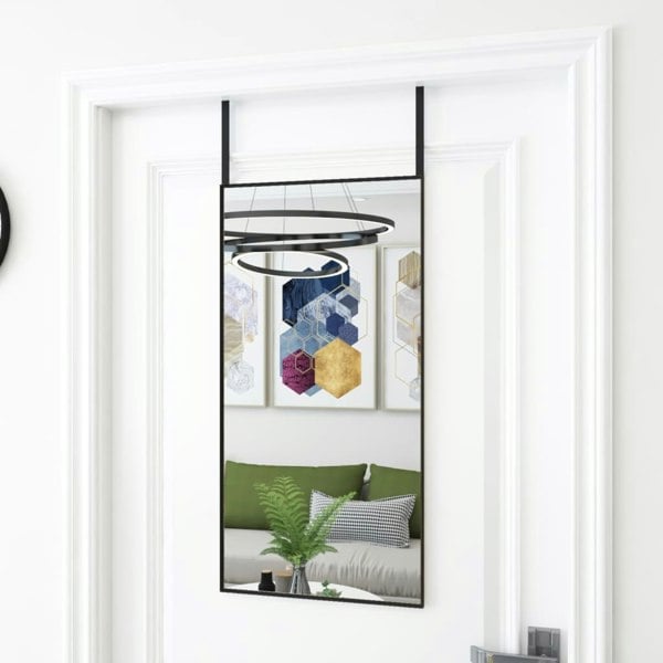 Berkfield Door Mirror Black 40x80 cm Glass and Aluminium