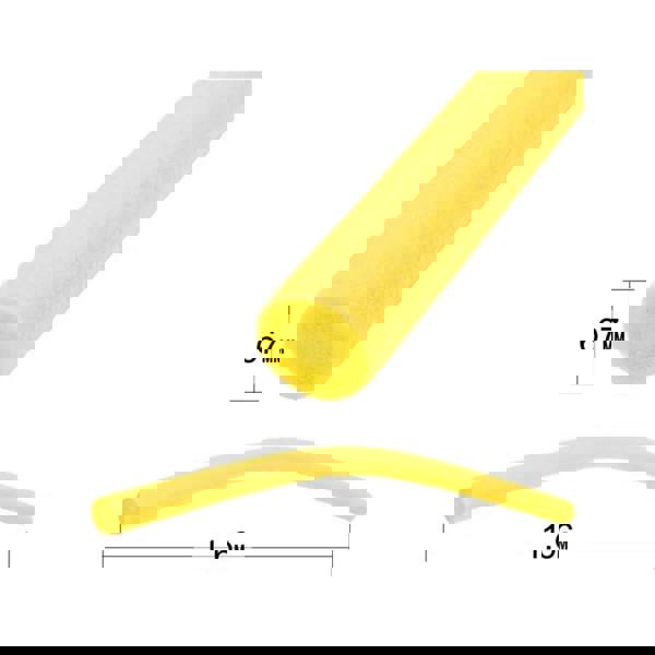 Yellow Comfy Swim Noodle foam tube, 67mm diameter, 1.6m long