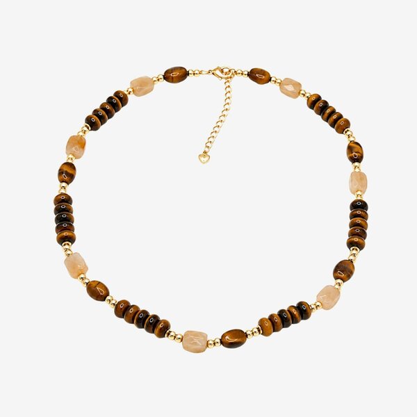 Uchi & Soto Nekomeishi Tiger's Eye Beaded Necklace