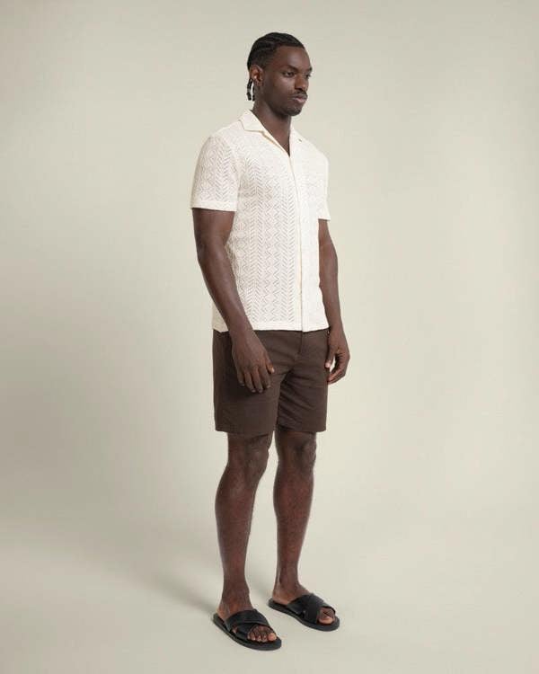 Larsson & Co Tait - Diamond Crochet Short Sleeve Shirt