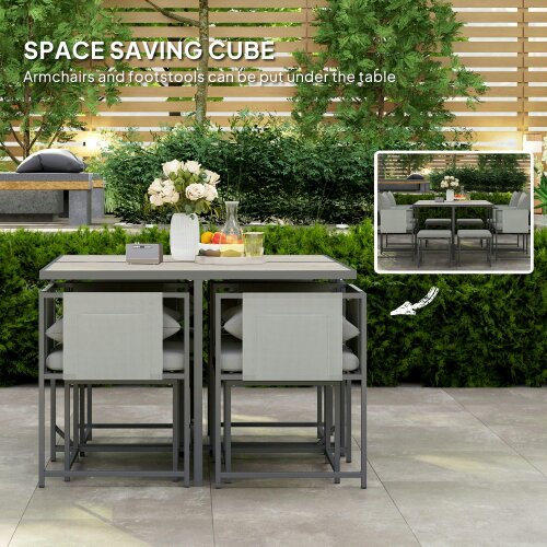 Wyld Haus Layori 8 Seater Grey Steel Frame Garden Dining Set