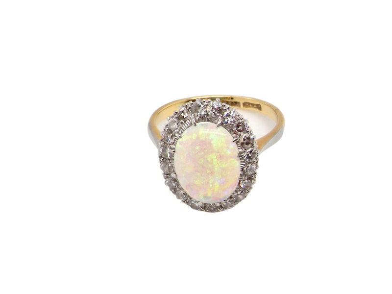 Vintage Tom 18 Carat Gold Opal & Diamond Ring