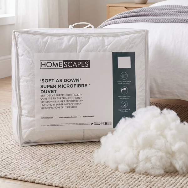 HOMESCAPES Luxury Like Down Super Microfibre All Seasons 13.5 Tog Duvet