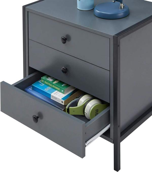 Timber Art Design Zahra Bedside Table Cabinet Bedroom Furniture Nightstand 3 Drawer