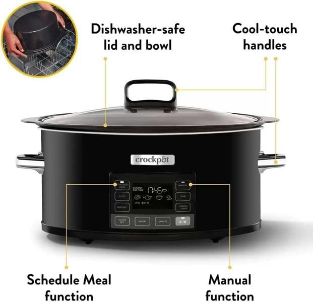 Crockpot TimeSelect 5.6L Digital Slow Cooker CSC093 Black