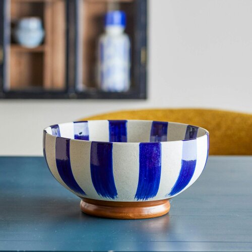 Love Frankie Cobalt & Bone XL Stoneware Serving Bowl