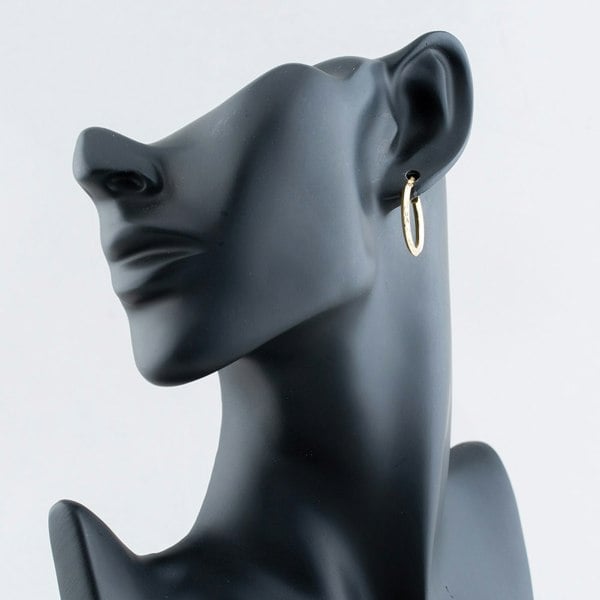 T. H. Baker 9ct Yellow Gold Patterned Edge Hoop Earrings AR069Y
