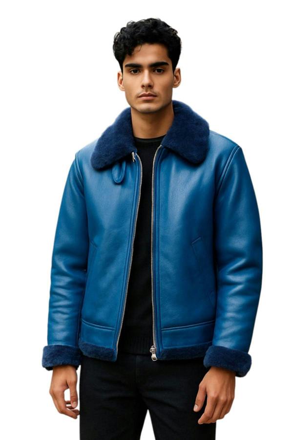 Infinity Leather Mens B3 Bomber RAF Aviator Sheepskin Jacket -Wyndham