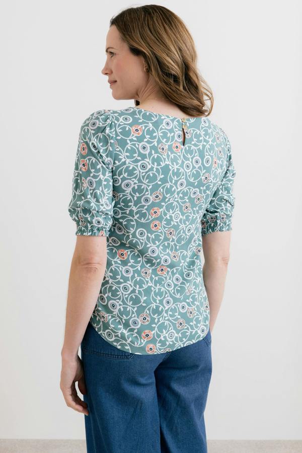 Lily & Me Meadow Printed Top Ocean