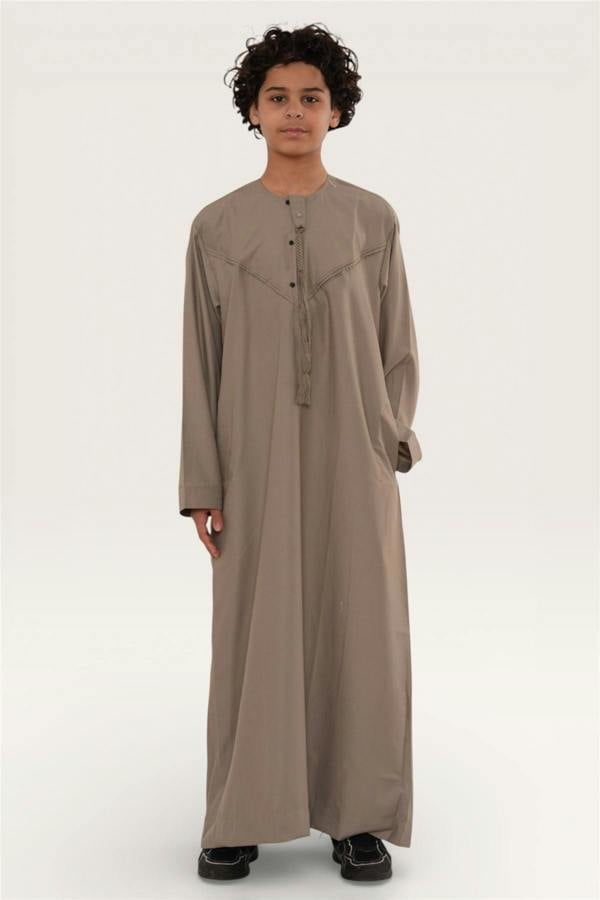 Infinity Leather Kids Boys Eid Moroccan Jubba Robe Djellaba Ramadan Eid Thobe - K-HM11