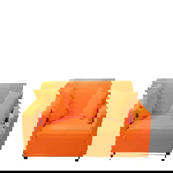 Anyseat 2 Seater Sofa Cover Plain Orange Style and Protection For Living Room Sofa Chair Elastic Stretchable Slipcover