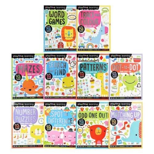 Make Believe Ideas Playtime Learning Numbers Words Colours Sticker Activity 10 Books Set