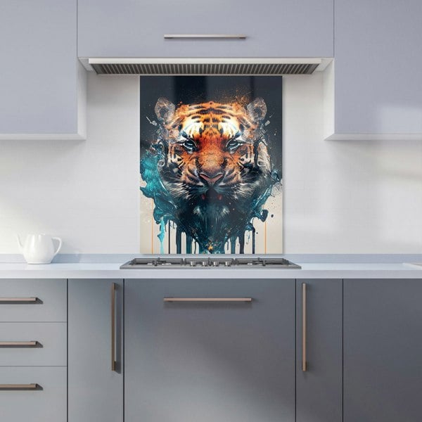 Warren Reed - Designer Tiger Face Splashart Kitchen Splashback