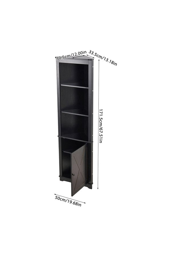 Living and Home Corner Wine Storage Cabinet with LED Lighting & Remote Control