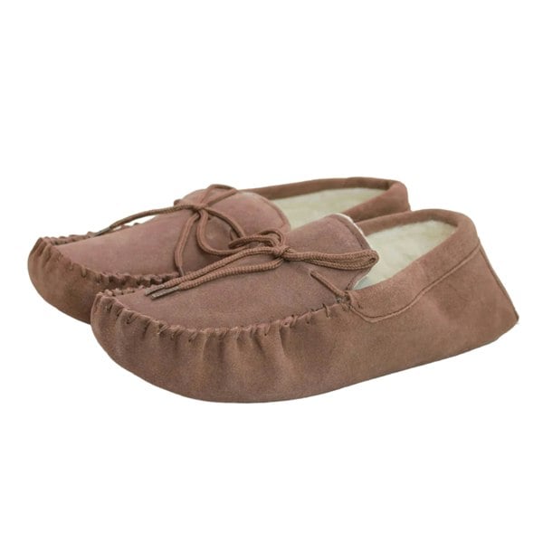 Eastern Counties Leather Unisex Adult Sheepskin Lined Moccasins - Camel