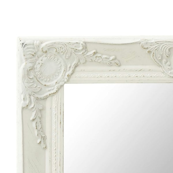 Berkfield Wall Mirror Baroque Style 50x50 cm White