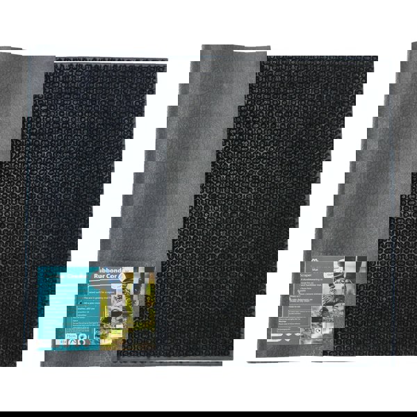 JVL Condor Classic Astro Turf-Look Rubber Scraper Mat, Black, 45x75cm
