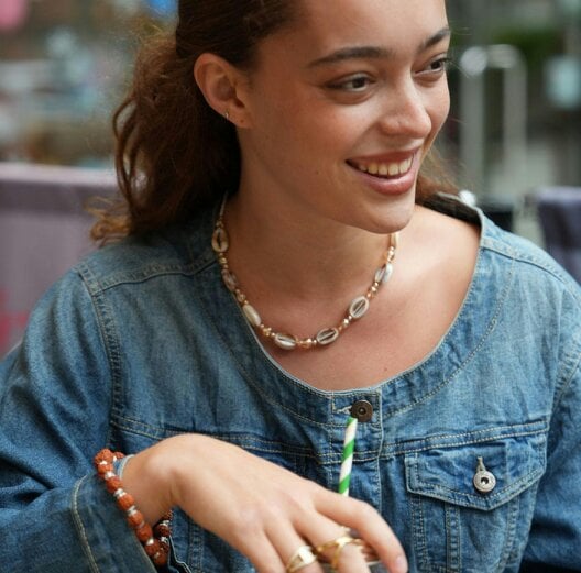 The Colourful Aura Gold-Plated Cowrie Shell Bohemian Necklace