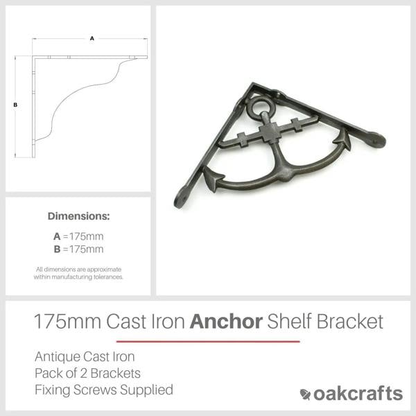 Pair of Cast Iron Anchor Shelf Brackets