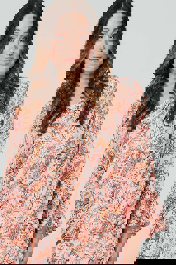 Pink | Paisley Print Oversized Blouse
