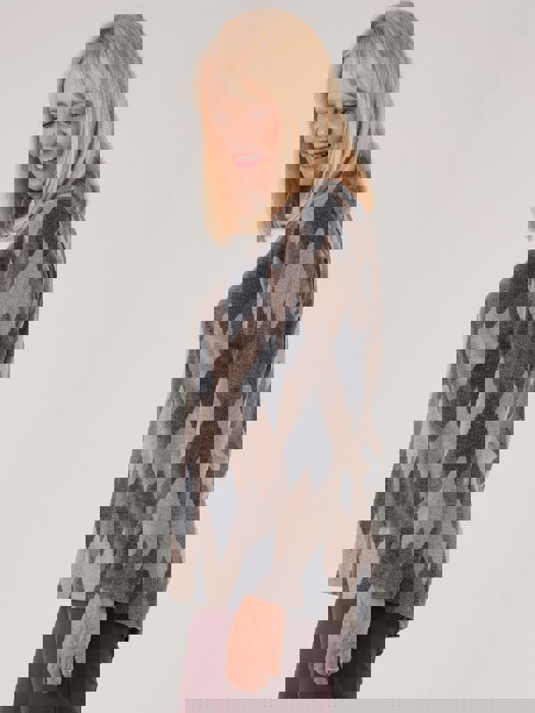 TIGI-Wear Argyle Aop Zip Back - Brown