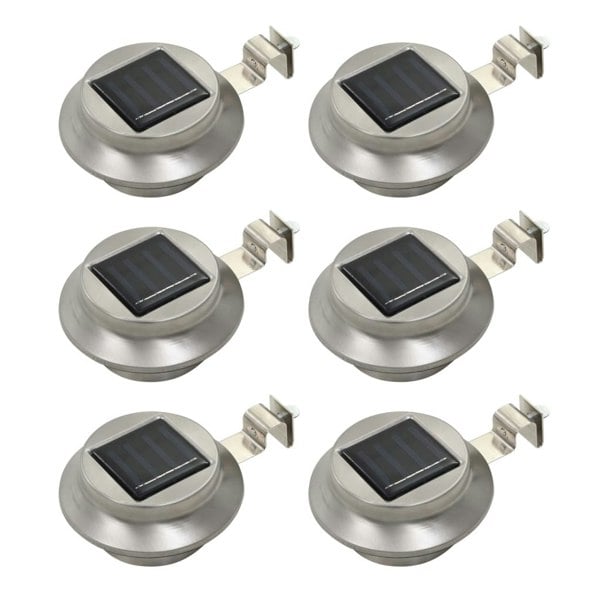 Berkfield Outdoor Solar Lamps 6 pcs LED Round 12 cm White